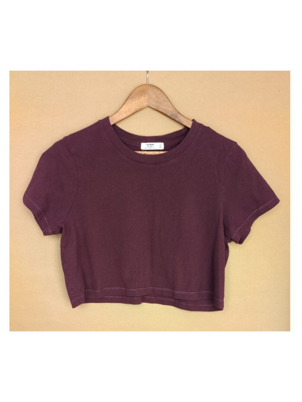 Cotton On Women's Burgundy Baby Crop Top